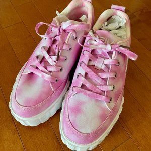 ★  NWOT Fila Women's Pink Sandblast Low Mottled Tie Dye Platform Sneakers ★